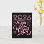 2026年新年おめでとう 花火が始まる カード (黄色い花)