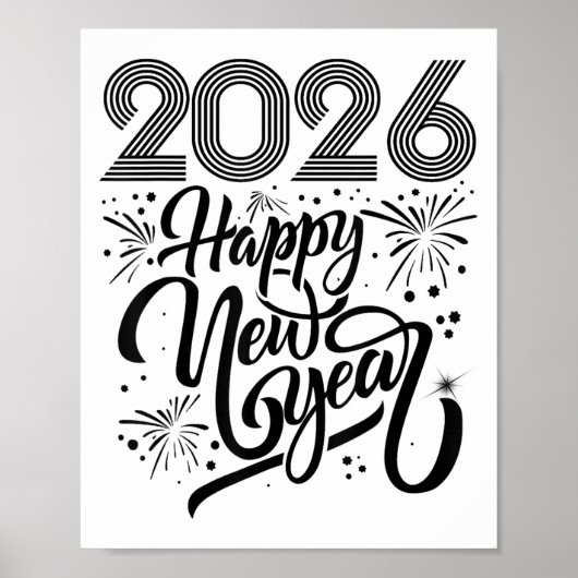 2026年新年おめでとう 花火 ポスター (正面)