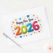 2026年新年お祝いステッカー 長方形シール (封筒)