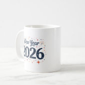 2026年新年お祝い スターと花火のマグカップ コーヒーマグカップ (正面左)