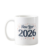 2026年新年お祝い スターと花火のマグカップ
