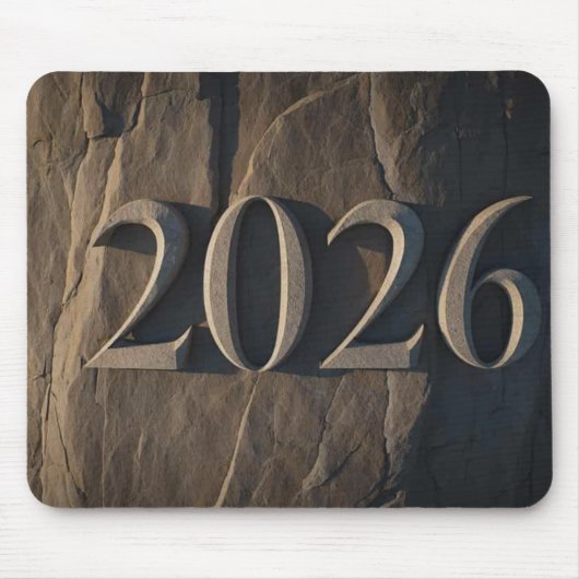 2026年新年のための3Dナンバーデザイン マウスパッド (正面)