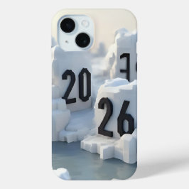 2026年新年のための3Dナンバー デザイン iPhone 15ケース