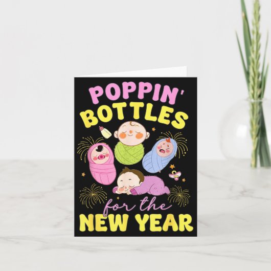 2026年新年のためのPn'ボトル 労働 & Deli カード (正面)