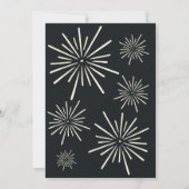 2026年新年のパーティーの到着を発表するレトロ 招待状 (裏面)