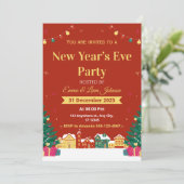 2026年新年のパーティー招待状 招待状 (スタンド正面)