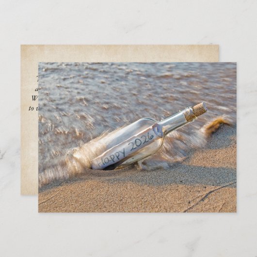 2026年新年のメッセージボトル シーズンポストカード (正面/裏面)