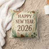 2026年新年のラスティックスローピロー クッション (ブランケット)