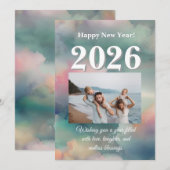 2026年新年の挨拶カード - エレガントな祭り シーズンカード (正面/裏面)