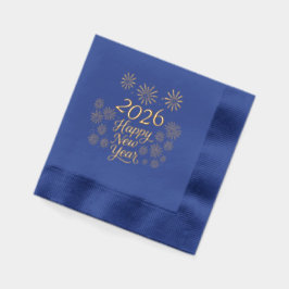 2026年新年の書道と花火 箔ナプキン