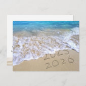 2026年新年の浜辺からのビジネス感謝 ポストカード (正面/裏面)