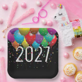 2026年新年の風船 ペーパープレート (パーティー)