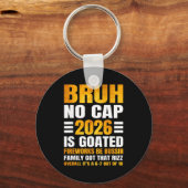2026年新年のBruh No CapカウントダウンBussin面白い キーホルダー (正面)