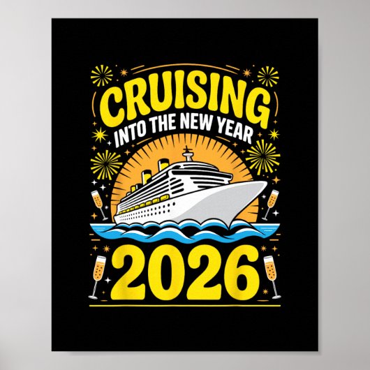 2026年新年を迎えるクルーズパーティーの景品 ファミリー ポスター (正面)