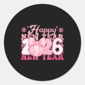 2026年新年イブパーティー家族お揃いメンズ ラウンドシール (正面)