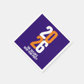 2026年新年イベントカスタムオレンジ白ダークブルー スタンダードカクテルナプキン (角)