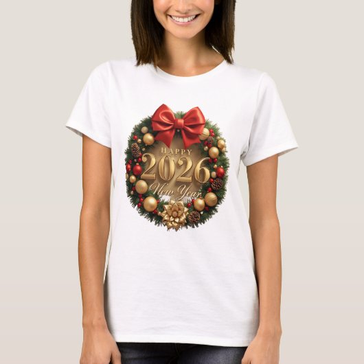 2026年新年クラシックホリデー Tシャツ (正面)