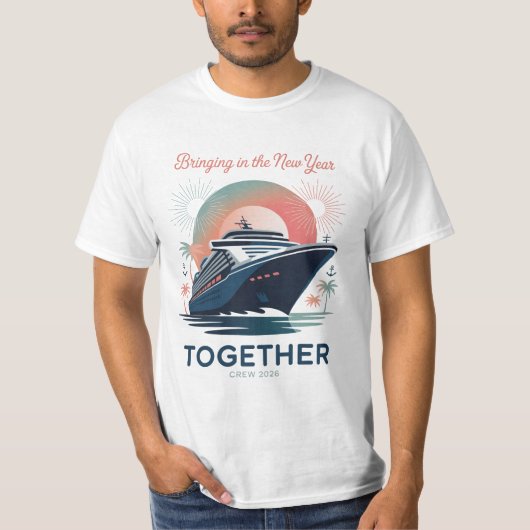 2026年新年クルーの面白い言葉 フレンズ Tシャツ (正面)