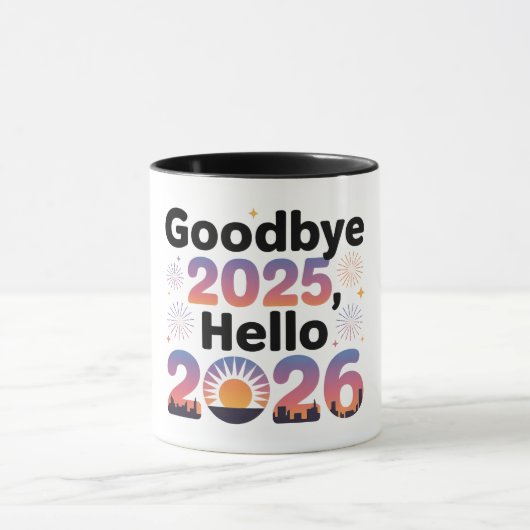 2026年新年サンセットお祝いマグカップ マグカップ (中央)