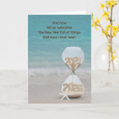 2026年新年サンドタイマービーチ カード (黄色い花)