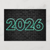 2026年新年ネオンサインありがとう ポストカード (正面)