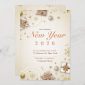 2026年新年パーティー招待ポスター | カウントダウン  招待状 (正面/裏面)