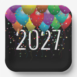 2026年新年パーティー風船 ペーパープレート