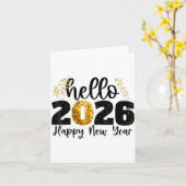 2026年新年パーティー 友達 家族 新年おめでとう カード (黄色い花)