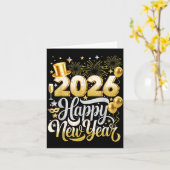 2026年新年パーティー NYE 面白い家族お揃い カード (黄色い花)