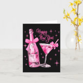 2026年新年レトロなNKボウウィスキー新年のお祝い カード (黄色い花)