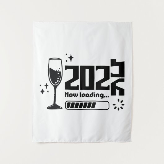2026年新年ロード中お祝いタイポグラフィ タペストリー (正面)
