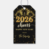 2026年新年会 ゴールド & ブラック ギフトタグ (裏面)
