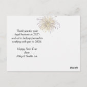 2026年新年初詣 花火と月時計 ポストカード (裏面)