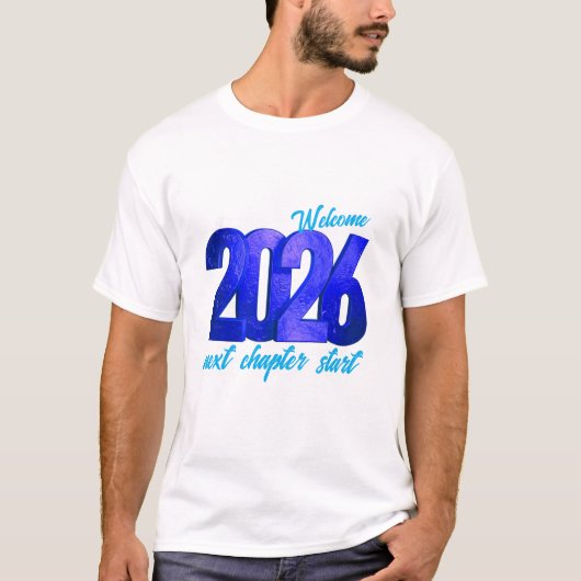2026年新年基本デザインのダークTシャツ Tシャツ (正面)