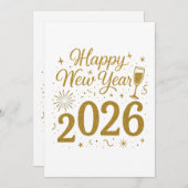 2026年新年招待状 - エレガントパーティー 招待状 (正面/裏面)