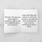 2026年新年時光旅行ヴィンテージグリーティング カード (内部)