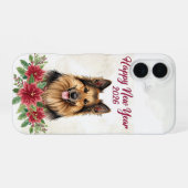 2026年新年犬アート iPhone 16ケース (裏面横)
