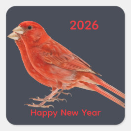 2026年新年祭りのクリスマスグリーン デザイン スクエアシール
