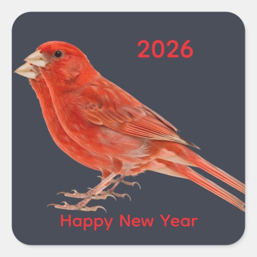 2026年新年祭りのクリスマスグリーン デザイン スクエアシール (正面)