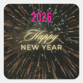 2026年新年祭 クリスマスグリーン デザイン スクエアシール