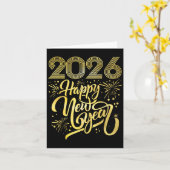 2026年新年花火 カード (黄色い花)