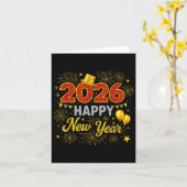 2026年新年花火 カード (黄色い花)