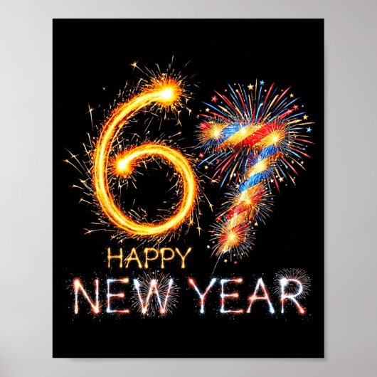 2026年新年67歳の誕生日花火ナンバー67 ポスター (正面)