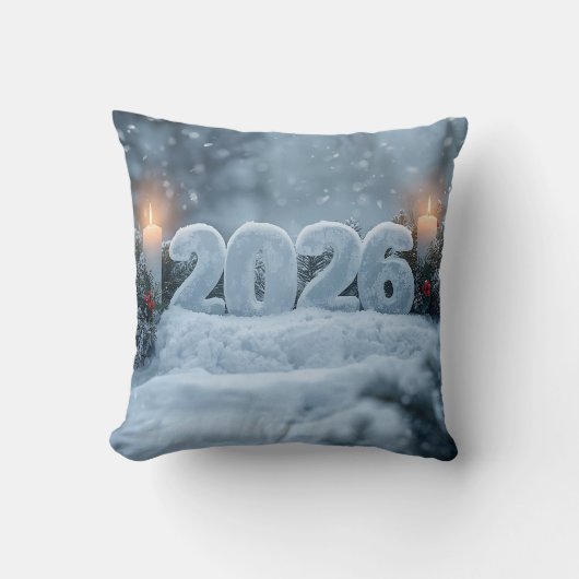 2026年新年・冬 クッション (正面)