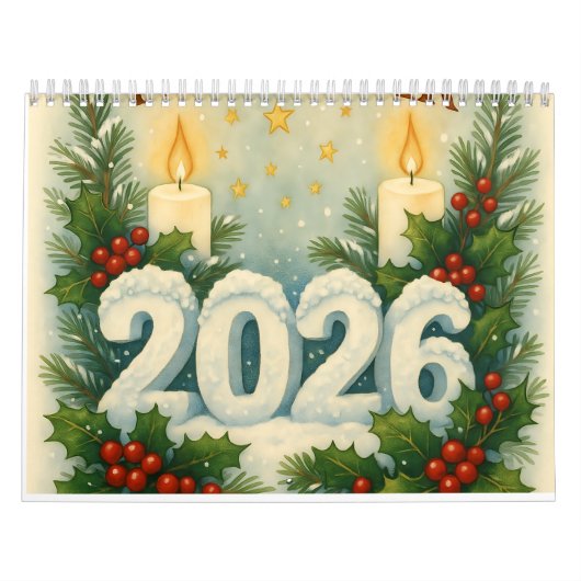 2026年新年 和やかな年明け 壁掛けカレンダー カレンダー (カバー)