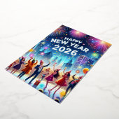 2026年新年 金色花火 箔シーズンカード (回転した状態)