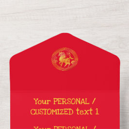 2026年旧中国の暦金ゴールド馬中国传统新年赤 オールインワン招待状