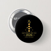 2026年旧正月（お年玉）-午年の幸運 缶バッジ (正面&裏面)