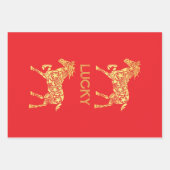 2026年旧正月 金の馬 中国の伝統的なお正月 赤 ラッピングペーパーシート (正面2)