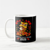 2026年旧正月 馬の年 かわいい獅子舞 コーヒーマグカップ (左)